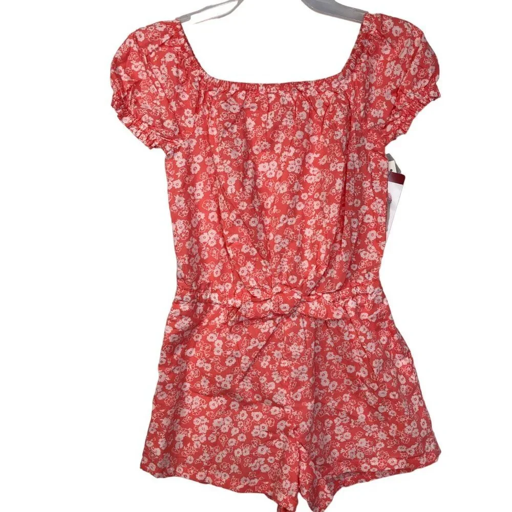 GAP Girl's Soft Chambray Short Puff Sleeve One Piece Romper NWT‎
